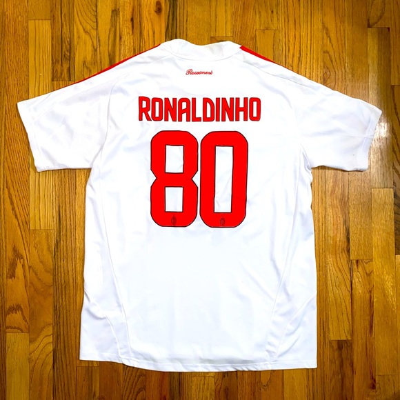 AC Milan Ronaldinho 2008 Retro Jersey Men's XL - Picture 1 of 9